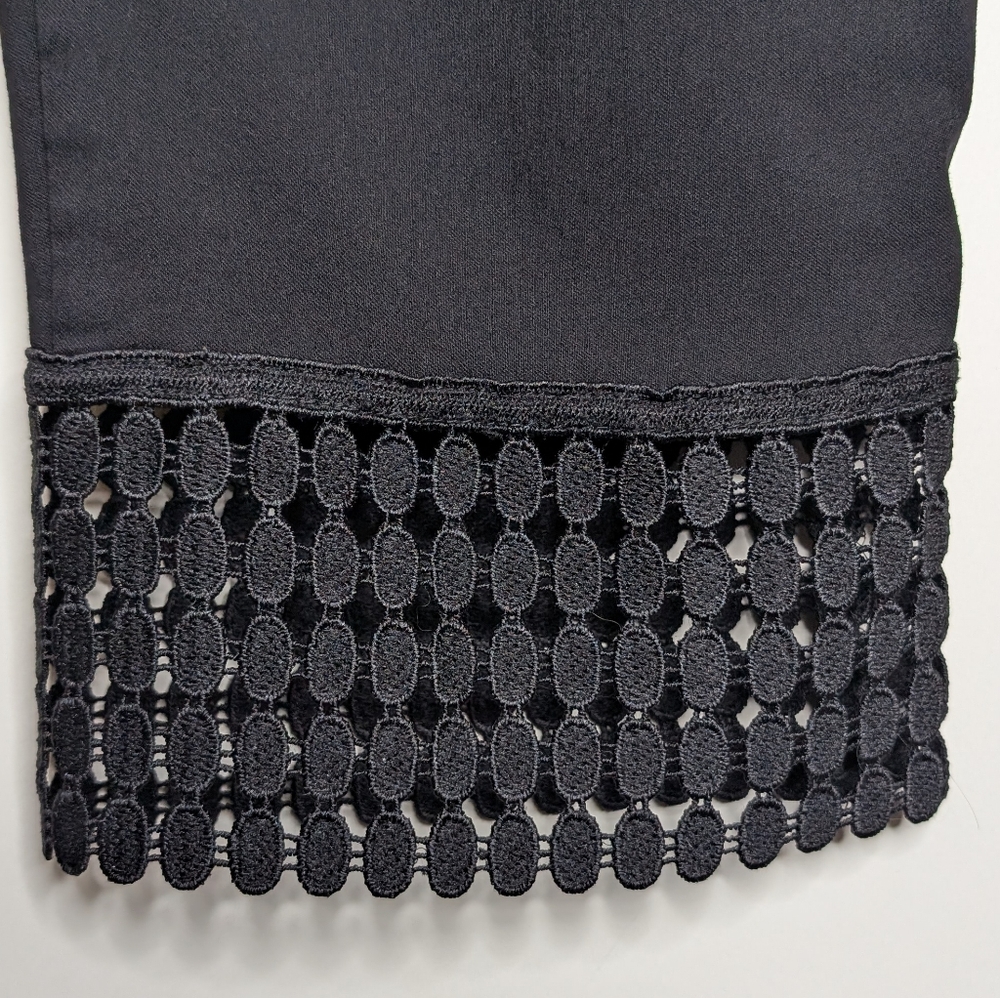 Zac & Rachel Womens Black Pull on Cropped Capris Pants with Ankle Details Size 8 - Picture 11 of 12